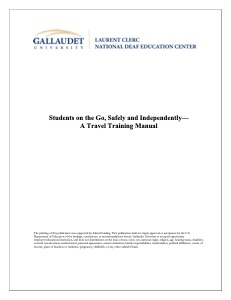 Students on the Go, Safely and Independently— A Travel Training Manual